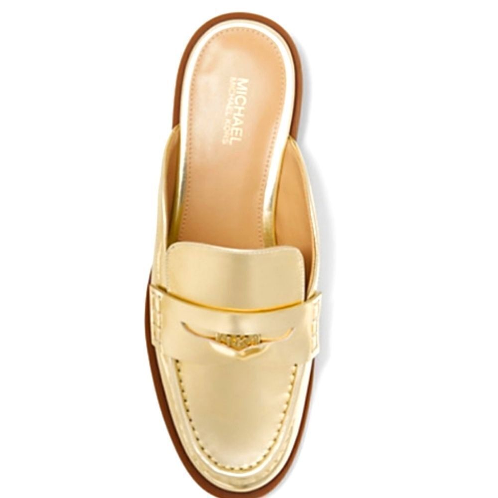 Michael Kors Eden Metallic Leather Mule New Without Box - Picture 3 of 10